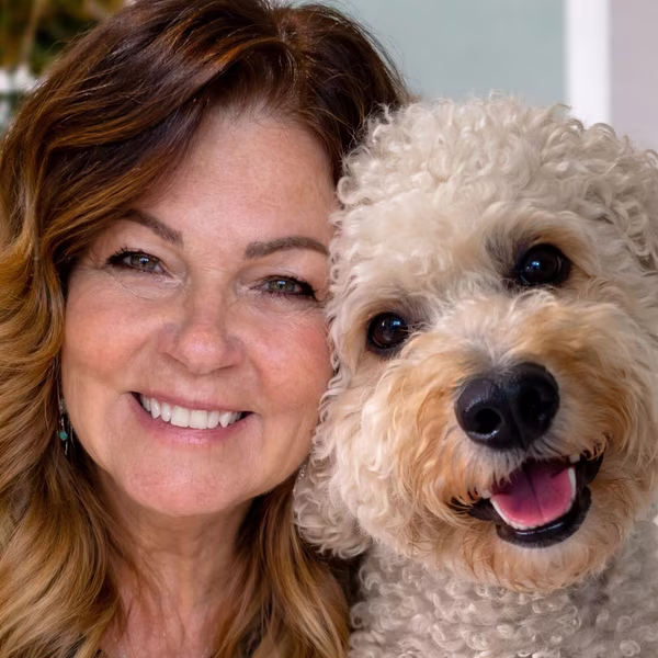 Julie with her dog Brian